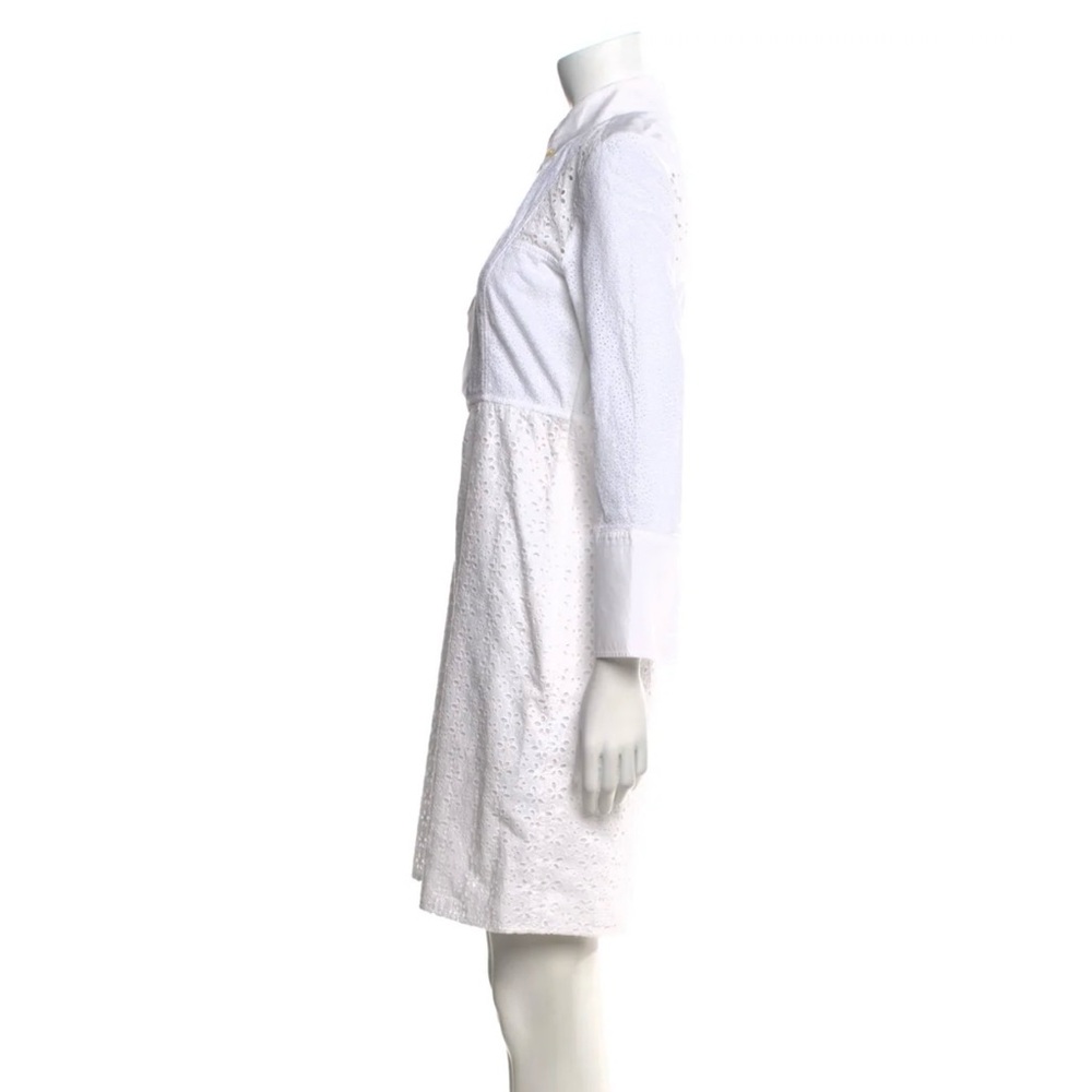 Tory Burch White Eyelet Shirt Dress Size 4 - Picture 3 of 10